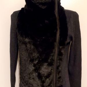 ANN TAYLOR LOFT FAUX RABBIT FUR SWEATER / SIZE M